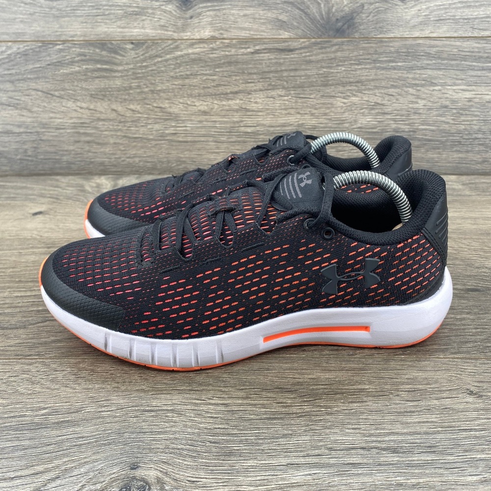 Under Armour Micro G Pursuit Mens Running Shoes Black Orange 3021250-003 Size 7
